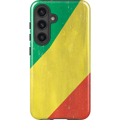 Republic of the Congo Flag Distressed Galaxy S25 Impact Case